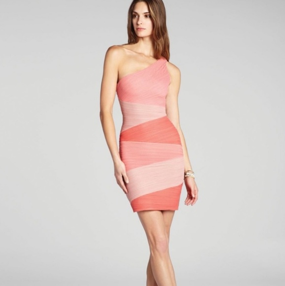 pink one shoulder bodycon dress